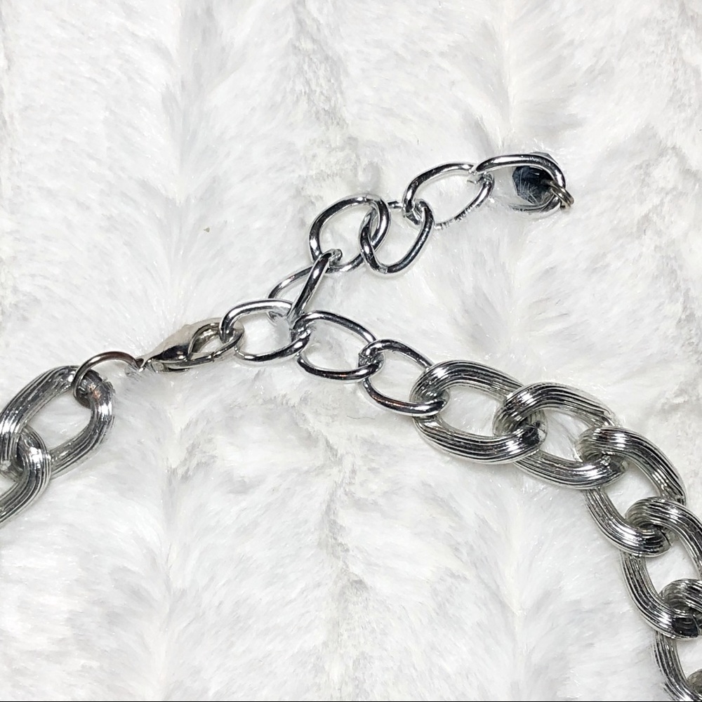 Chunky Turquoise & Silver Statement Necklace - image 8